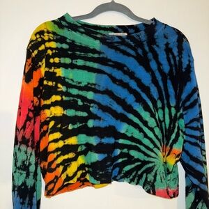 Cotton Citizen - Colorful Tie-Dye Long Sleeve Crop Top